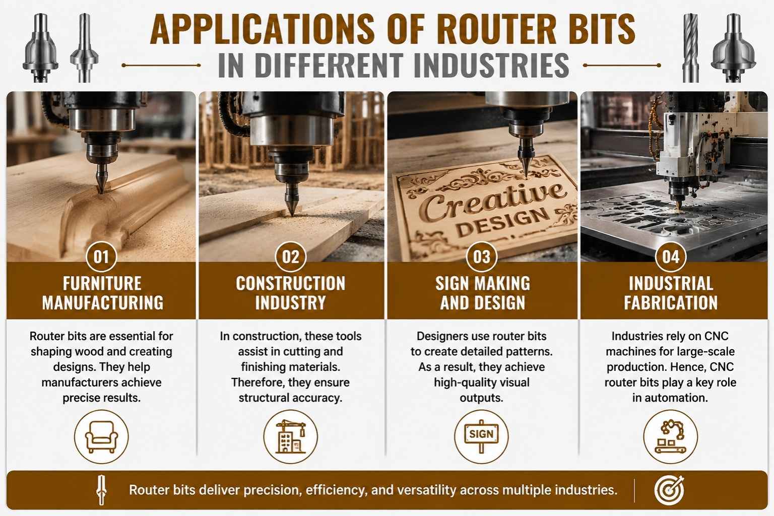 Applications of Router Bits in Different Industries - Perfect Tools Industries